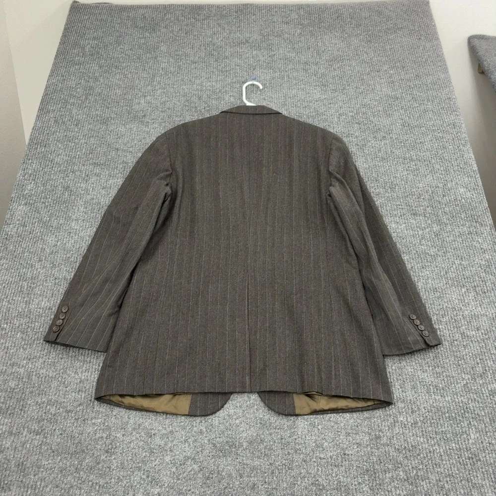 Vintage Mr Sid Blazer Mens 22.5x32.5 Brown Virgin Wool Pinstripe Sport Coat USA